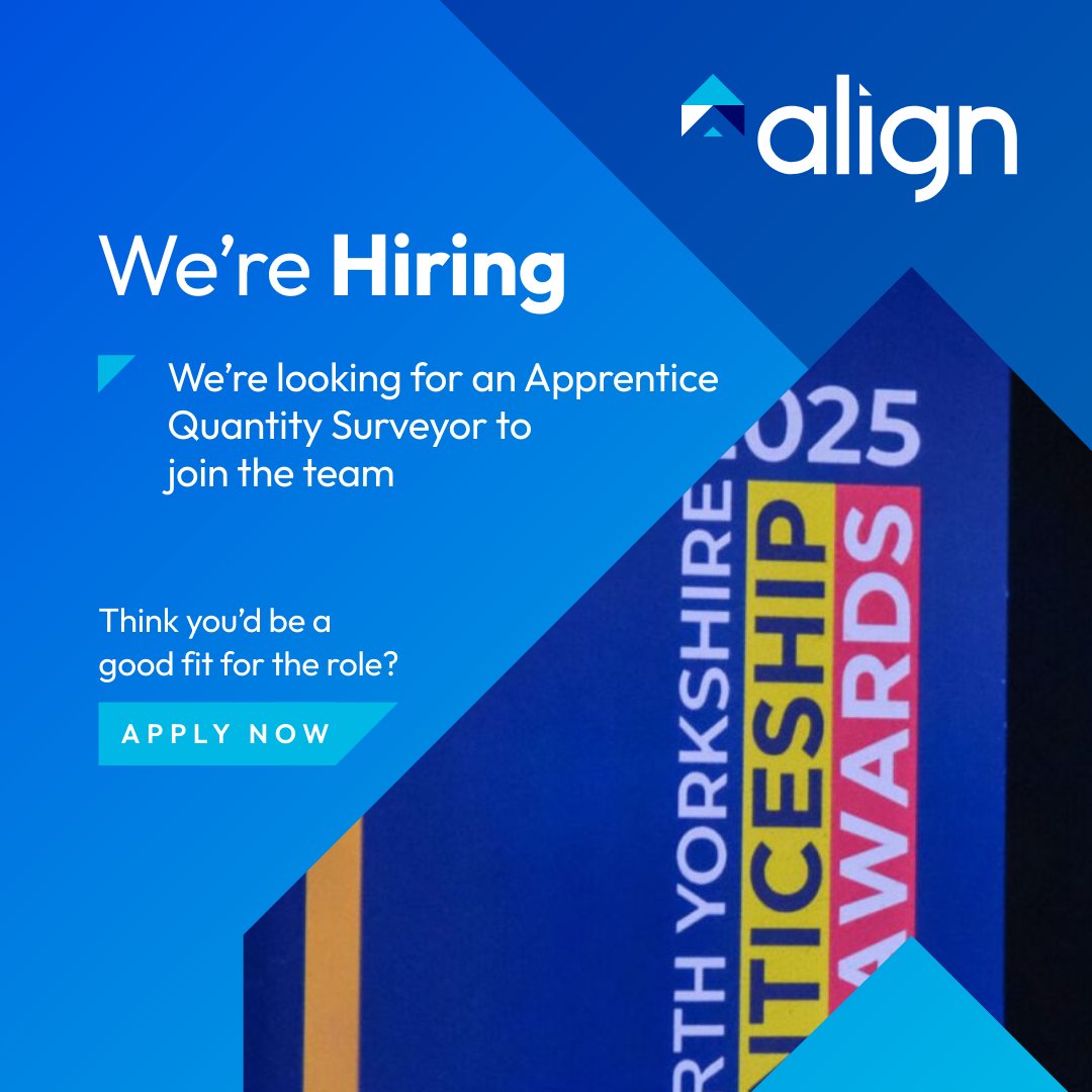 Do you want to develop your skills by working with a team of professionals whilst working towards a fully funded degree?

Kickstart your career as an Apprentice Quantity Surveyor with Align Property Services.

Ready to launch your career? Visit tinyurl.com/ypsnej47