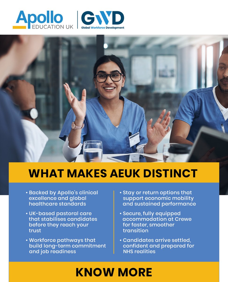 At #AEUK, our distinction lies in our end-to-end approach to workforce development. We source clinicians from a global talent pool, train them through UK-aligned programmes &amp; support their transition with UK-based onboarding.
For more info, contact us at: lnkd.in/gHe2RHdj