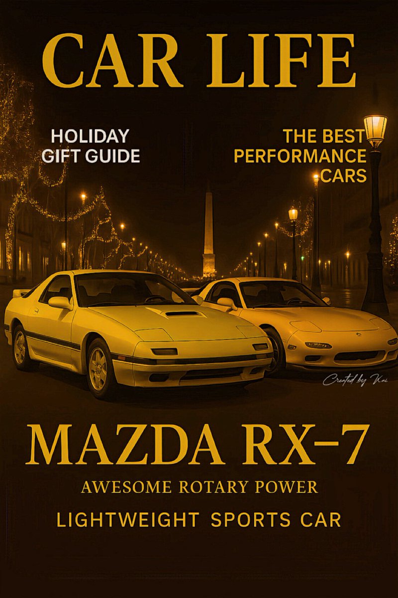 paskal_ren's tweet photo. Copilotで雑誌風に作ってみた📘✨

Holiday Night Drive.
ロータリーの鼓動は、冬でも熱い。

#RX7 #FC3S #FD3S
#RotaryEngine #JDM #OldCar
#CoPilotStyle #CarLife #雑誌表紙風
#AIイラスト #AIart #AIDesign
#カーライフ #夜景写真 #StreetVibes https://t.co/kiiURdjIWY