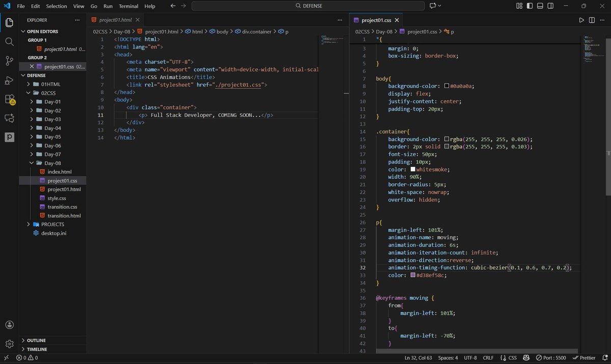 Shivam_thisside's tweet image. #CoderArmy 
Day-07 of CSS journey :
#key_highlights 👇
✅ Learnt various use cases of Keyframes.
✅ Got familiar with various Animation properties.
✅ Practiced Overflow Handling &amp;amp; cubic-bezier property ✨
PS : ) The cubic-bezier property is too much fun to use 😬
