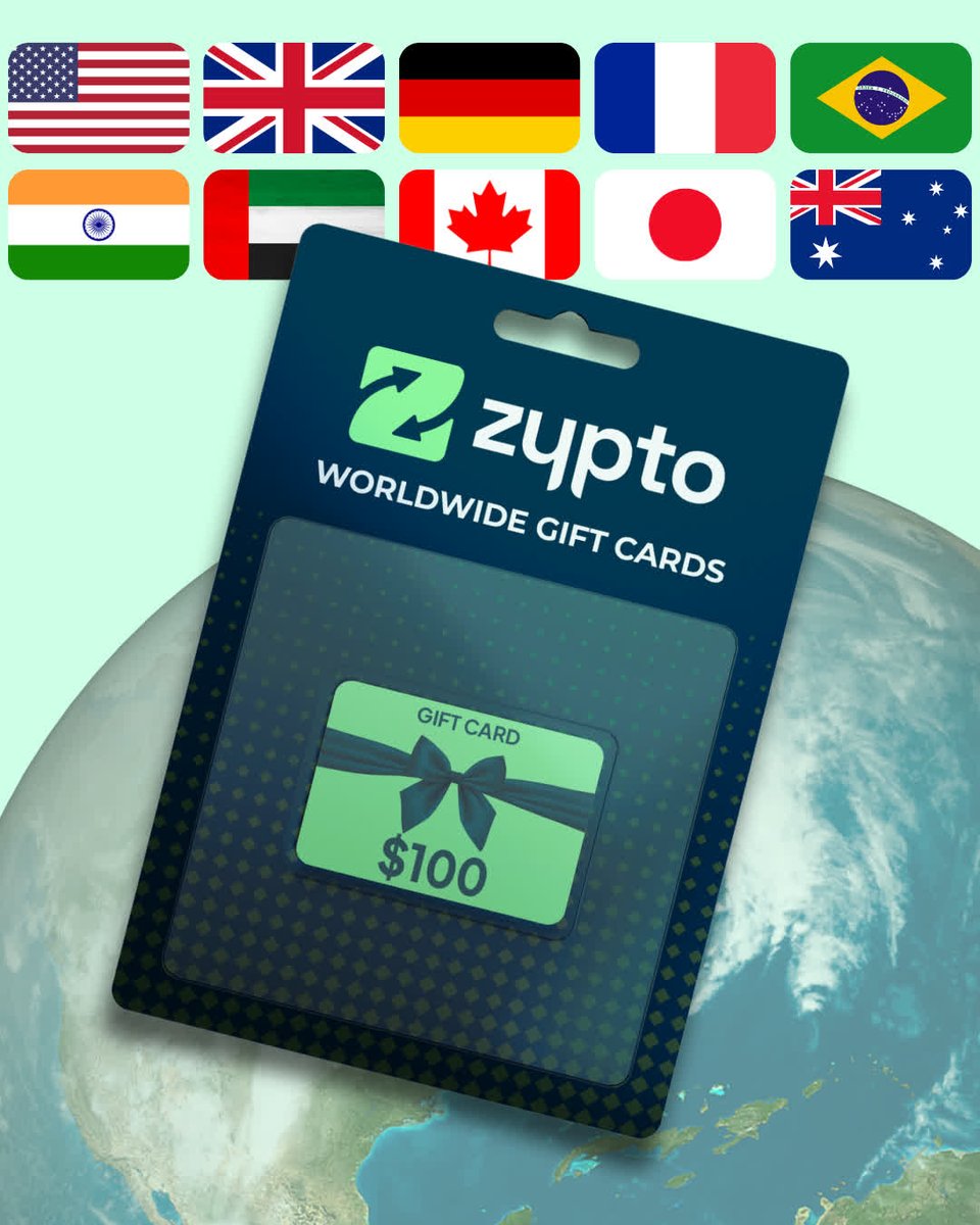🌍 Just like the Zypto App, our Gift Card Store is global. No matter where  you are, you can buy Gift Cards with crypto directly inside the Zypto App.  Available across the