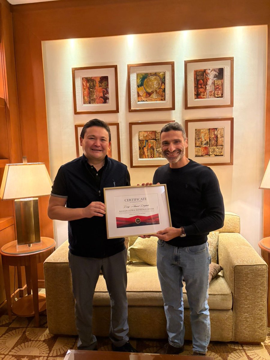 OsmonovDr's tweet photo. I am pleased to serve as an ambassador and to officially present the certificate of the Global Reference Center for Prosthetic Urology to Professor Ahmed Ragheb on behalf of our mentor in this field, @profskwilson the Board of Directors of @rigiconurology. Congratulations Ahmed https://t.co/ewje4aVLIl