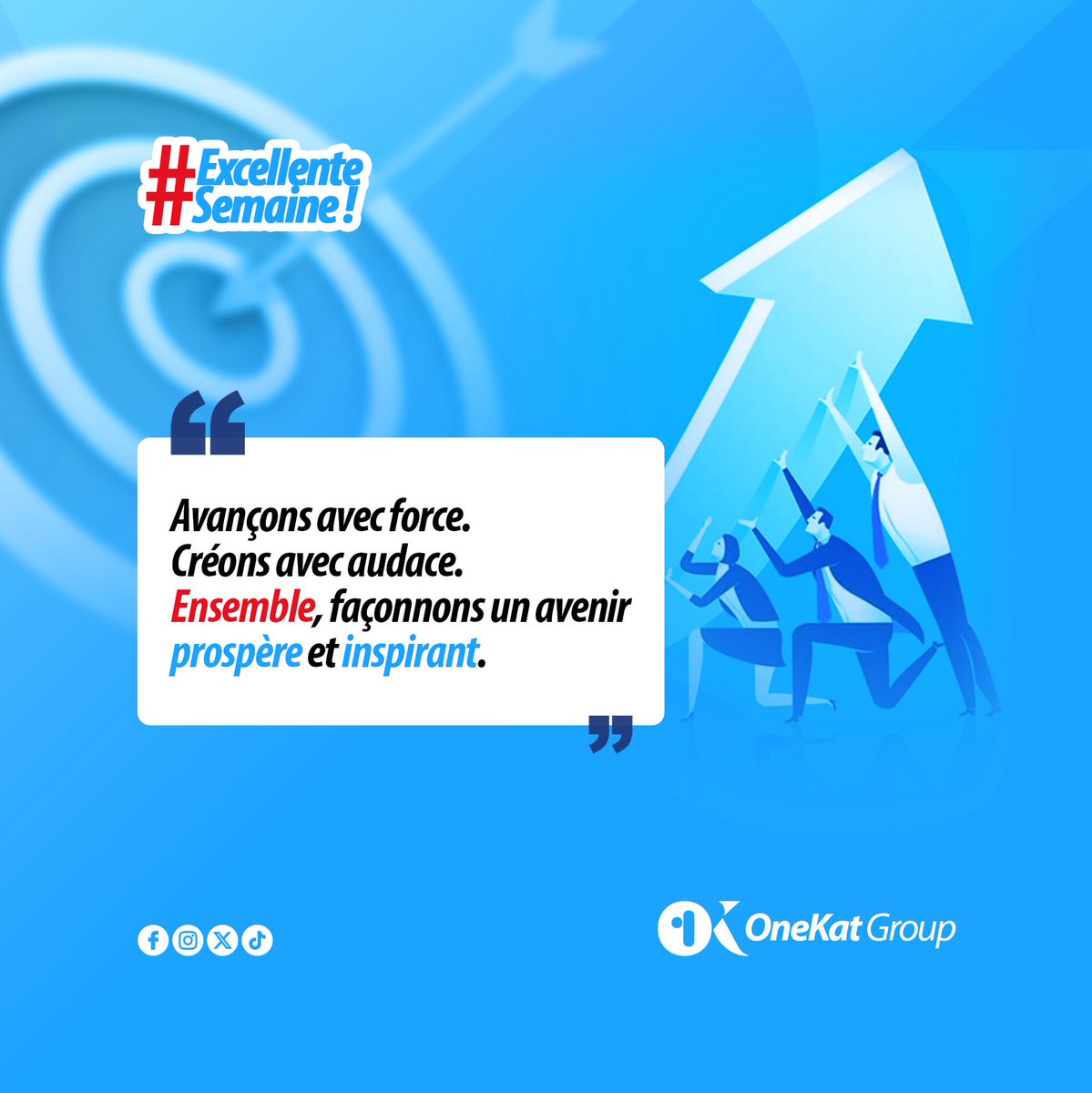 onekatgroup's tweet image. Avançons, créons, façonnons ensemble l’avenir. 🚀

✨Excellente semaine à tous !

#OneKatGroup #Motivation #Progrès #Excellence