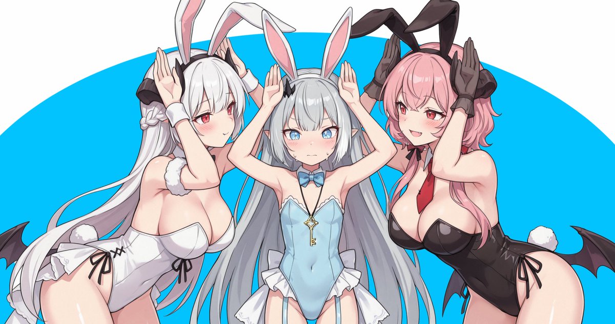 shiromamono's tweet image. ヴェルジュとヴェルナーとうさ耳魔王ちゃん
stella sora Virigia &amp;amp; Bernina #ステラソラ
