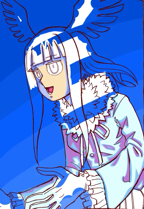 トキチャン色塗り。デジタルのいいところは普段使わない色をいろいろ試せるところかもしれん。