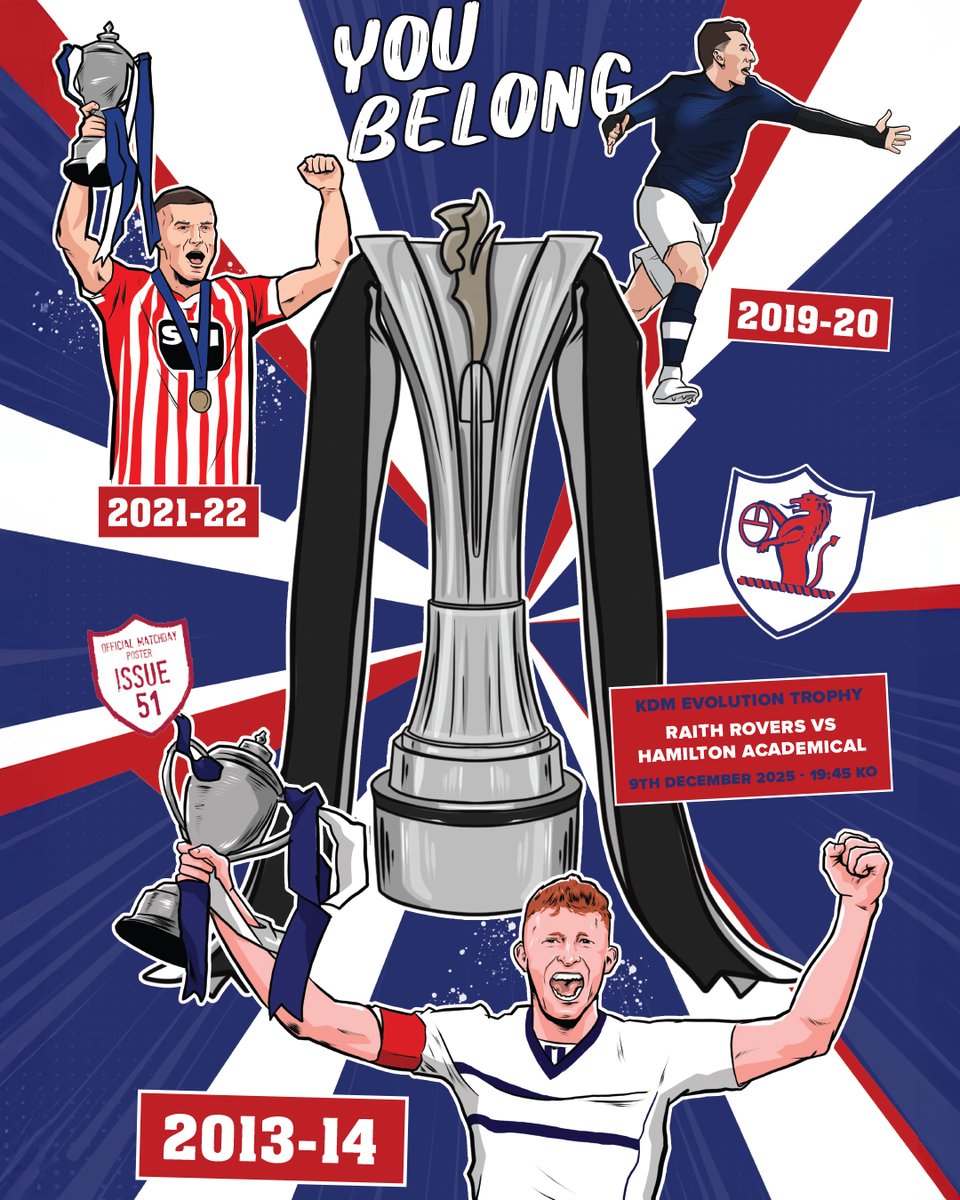 🏆 Same competition. New look.

Our KDM Evolution Trophy action starts tomorrow night at home to Hamilton.

🎟️ Tickets: bit.ly/RRFCvHAFC-25

ℹ️ Adult: £10 | Under-16: £5

👋 Matchday Poster Issue 51 available pre-match only.

#YouBelong