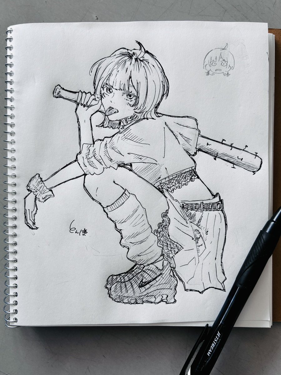 千年休暇さんのオリキャラ爆速ファンアート！ニカちゃん！
スニーカー好きらしいので勝手に独断と偏見でナイキのショックス履かせました