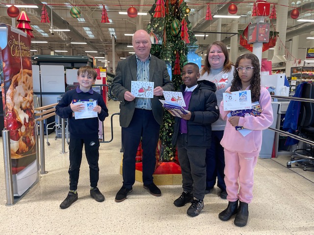 gordon_office's tweet photo. Congratulations to Shadrach from Clovenstone PS in winning my last Xmas card competition. Ollie from Canal View and Rory from Currie were worthy runners up.

Thanks to Tesco and Kimberley, the community champion, for sponsoring this years competition. https://t.co/tIWiYEUDmR