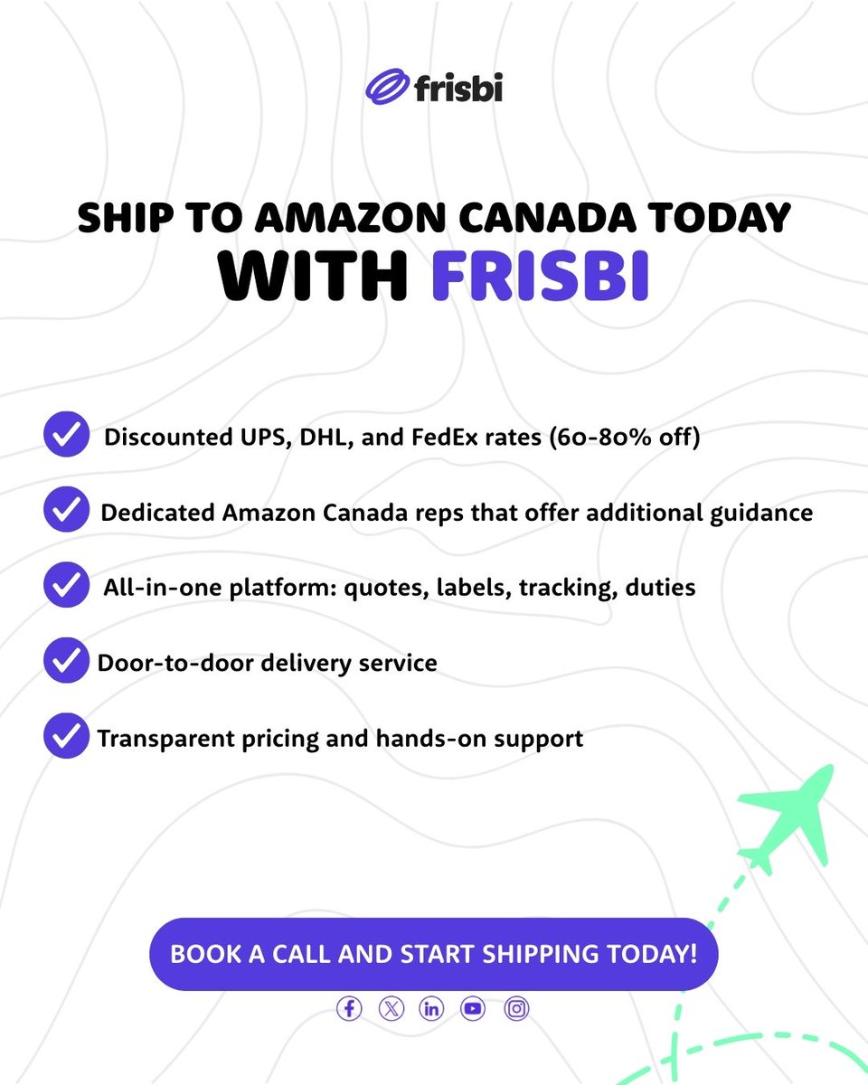 Ready to expand to Amazon Canada? 🇨🇦

Frisbi gives you discounted rates, full support, and fast door-to-door delivery—so you can ship smarter and scale faster.

Click the link and start shipping today!  
zurl.co/7Ghy2