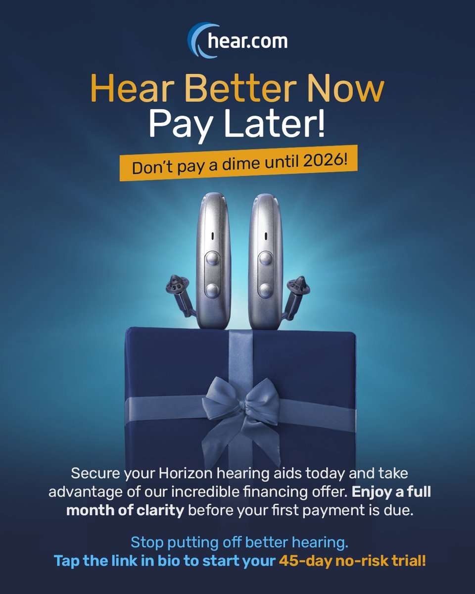 Hear better today… pay nothing until 2026. 🎉

Why wait to enjoy clear, confident hearing? Start your 45-day no-risk Horizon hearing aid trial now and get a full month of clarity before your first payment is due.

✔ Premium Horizon technology
✔ 45 days to try them, no-risk
✔
