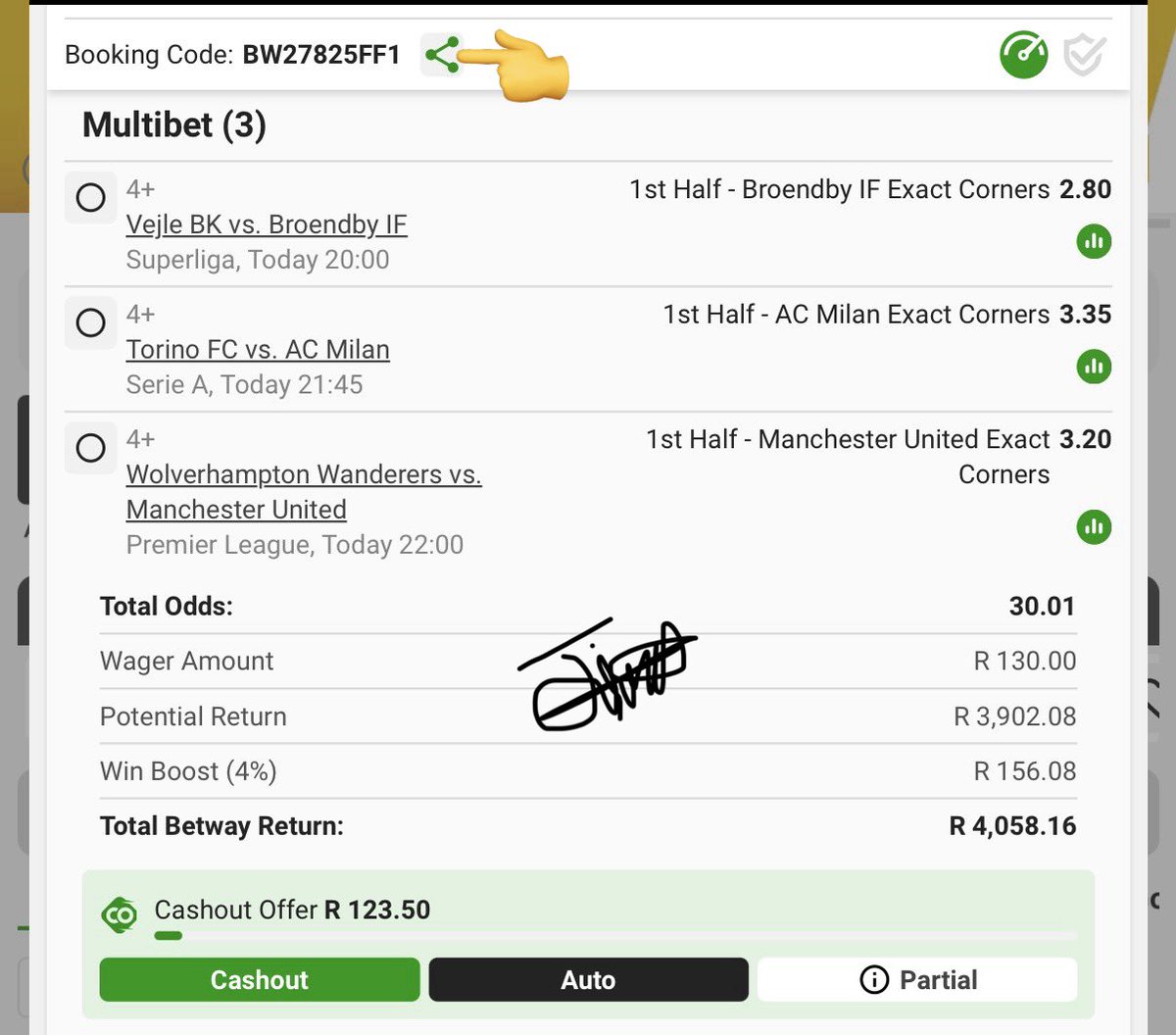 Possible Risk💥💥💥💥🤞🏾🤞🏾

BW27825FF1
20:00 

Link:new.betway.co.za/book-a-bet-res…

Share with others✅💰