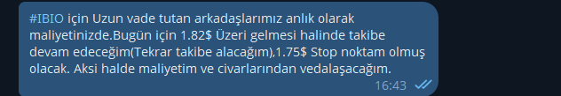 urazhoca's tweet photo. Bugün Telegram kanalımızda 1.80$ Maliyetle takibe aldığımız #IBIO,2.40$'a kadar yükselerek bizlere %40 a varan kazanç sağlamıştır. 

Söz verdiğimiz gibi ülkemize Amerika borsalarını tanıtmaya,Ücretsiz eğitim ve paylaşımlar yapmaya devam ediyoruz. 

#SıfırdanMilyona

$IBIO $TSLA $NVDA $APPL #BORSA #bist100 #ALTIN #DolarTL