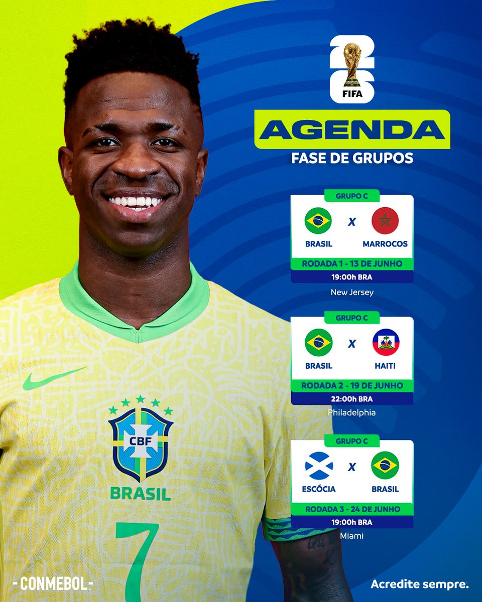 Os jogos do Brasil na Fase de Grupos da #CopaDoMundoFIFA! 📆🇧🇷