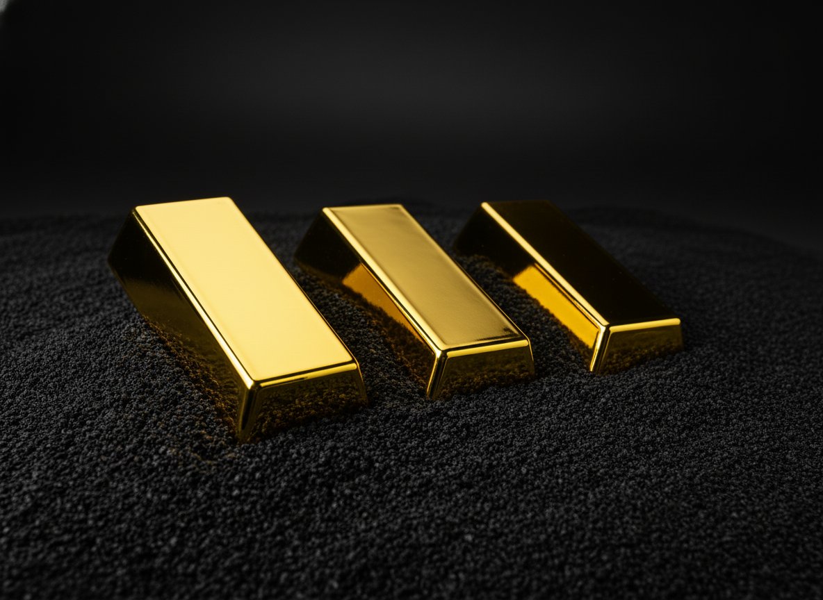 Three polished Congo Rare Minerals gold bars