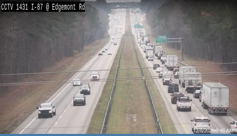 NCDOT_Triangle's tweet photo. 🚨 TRAFFIC ALERT – I-87 South near Wendell Blvd
The shoulder is closed near Exit 13 (Wendell Blvd) due to a crash. Expect high traffic impacts in the Zebulon area. IMAP crews are on scene.
📅 Today, Dec 8
⏰ 8:41–10:41 AM
For more https://t.co/grm8q9g1tF https://t.co/fHxqZiWXhi