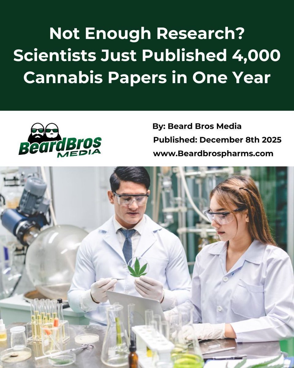 BeardBrosPharms's tweet image. They said cannabis reform had to wait for “more research.” Cool story. Scientists just dropped 4,000 peer-reviewed cannabis papers in one year, five years straight.

We don’t have a data problem. We have a listening problem.

What excuse do you think comes next?…