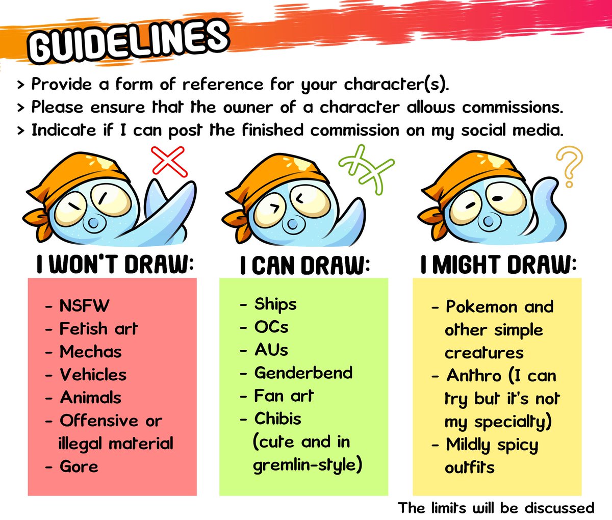 🔥Chibi Commissions!!🔥
You can pay me to draw you some squishy chibis, both the cute kind and the gremlin kind! Aside from the given contacts on the terms, you can use my Vgen linked in bio!
Feel free to contact me✨ 