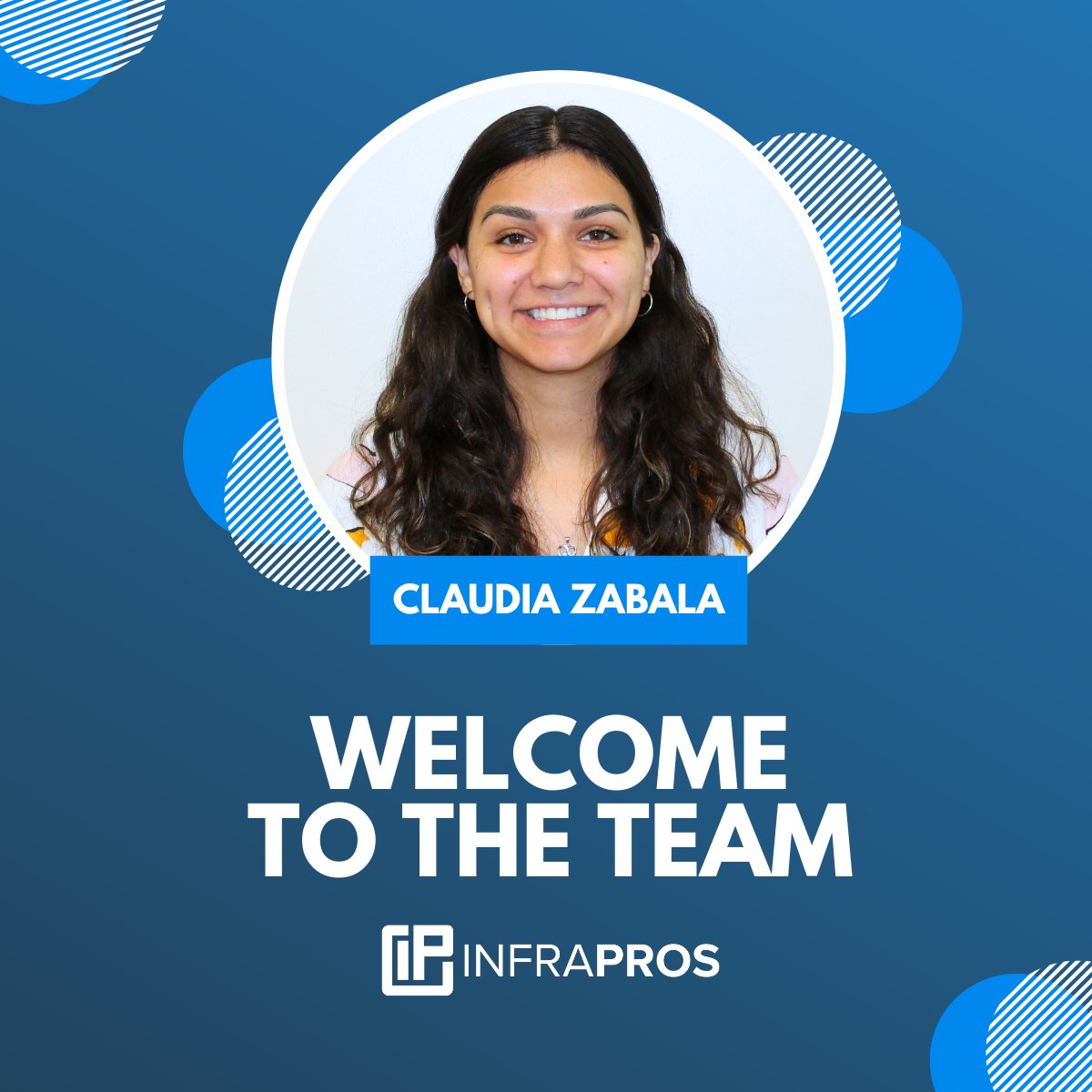 infrapros's tweet photo. 🌟 We are excited to announce that Claudia Zabala has joined our team as an Assistant Project Manager! 🌟 Join us in giving Claudia a warm welcome! https://t.co/IIJWl5v3WH