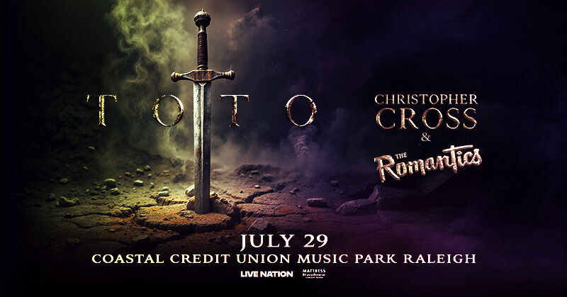 playjackradio's tweet photo. JUST ANNOUNCED! 🔥 TOTO is coming to  @CoastalMP #Raleigh on 7/29 with Christopher Cross &amp; The Romantics! Tickets on sale this Friday, 12/12 @ 10AM 🤩 https://t.co/79rkr2bsTO https://t.co/5xIEI48ZPn