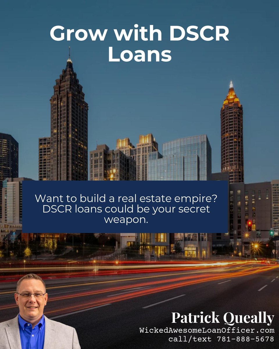 PatrickQueally's tweet photo. Building a real estate empire? 🏢 DSCR Loans can be your key! They focus on property income, not just personal finances, making approvals easier for savvy investors. Want to grow your portfolio effortlessly? Let's chat about strategies! 
Patrick Queally nmls#26990 https://t.co/59mfxXvqqt