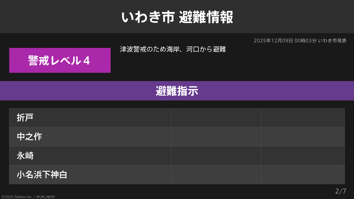 福島県いわき市 避難指示】 福島県いわき市に避難指示が発令されてい