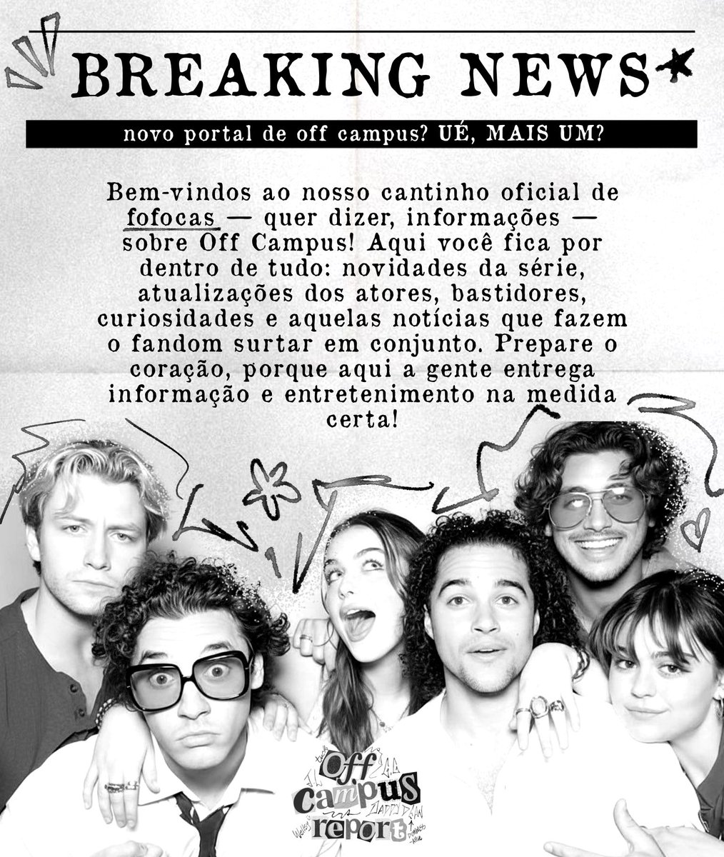 offcampusrprt's tweet image. 📰 | BREAKING NEWS !!!! 

Gostaríamos de nos apresentar como seu mais novo portal de informações sobre #OffCampus !!!! Sejam muito bem vindos e espero que nos acompanhem por aqui. 🤍🩶