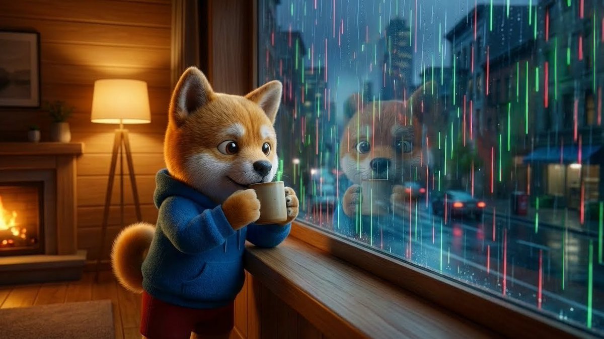 BabyDoge's tweet photo. GM. Watching the rain pouring down calmly and waiting for it to evaporate and rise again toward the skies... 

That's how cycles work 🎡 https://t.co/1V6DYbsvyO