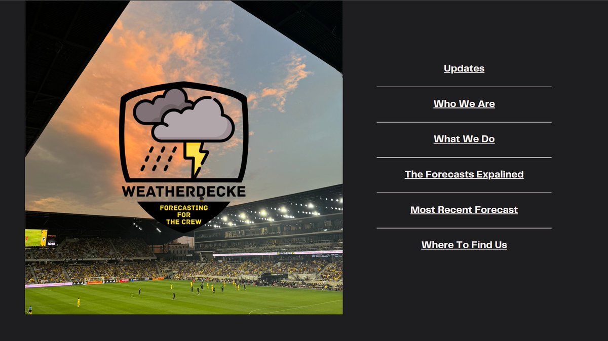Weatherdecke's tweet image. It's a new look! CrewCatWx --&amp;gt; Weatherdecke

Starting with the 2026 MLS Season, we're now called Weatherdecke for the forseeable future! Also, keep an eye out for our new canva based website launching before the start of the next season! 

#Crew96
