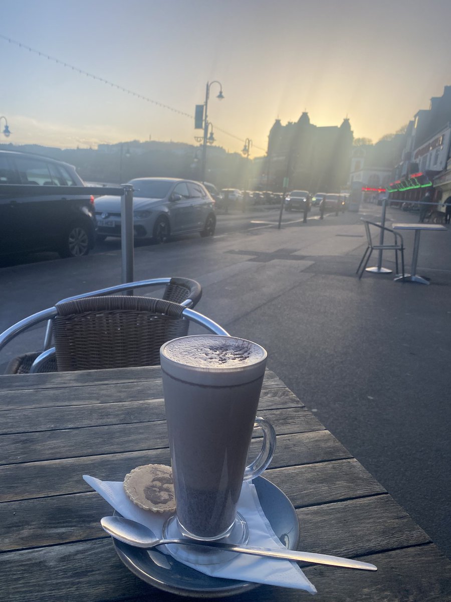 Starting off my festive holiday with a hot chocolate on the South Bay today. What a glorious day! #HotChocolate #Seaside