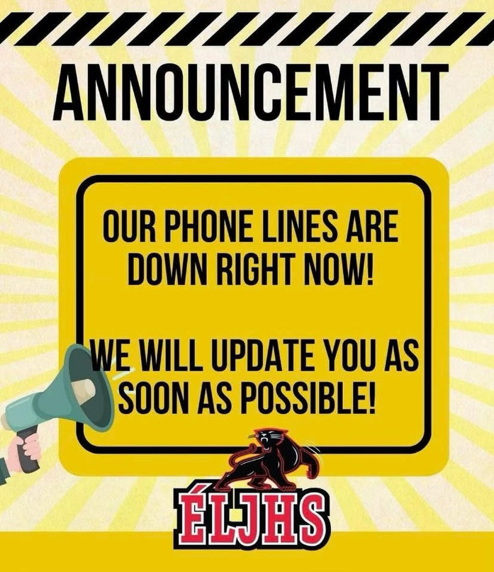 If you need to report an absence - please go to the website and follow the links or click here: eljhs.blackgold.ca/documents/85ab…

Thank you for your patience.