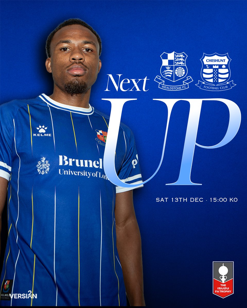 WealdstoneFC's tweet image. ⏭️ We kick-off our Isuzu FA Trophy campaign this weekend at The Vale

🆚 Cheshunt
📆 Saturday, 3pm
⚽ Enjoy knockout football for knockout prices!

🎟️ Buy tickets here: wealdstonefc.ticketco.events/uk/en/m

#STONES