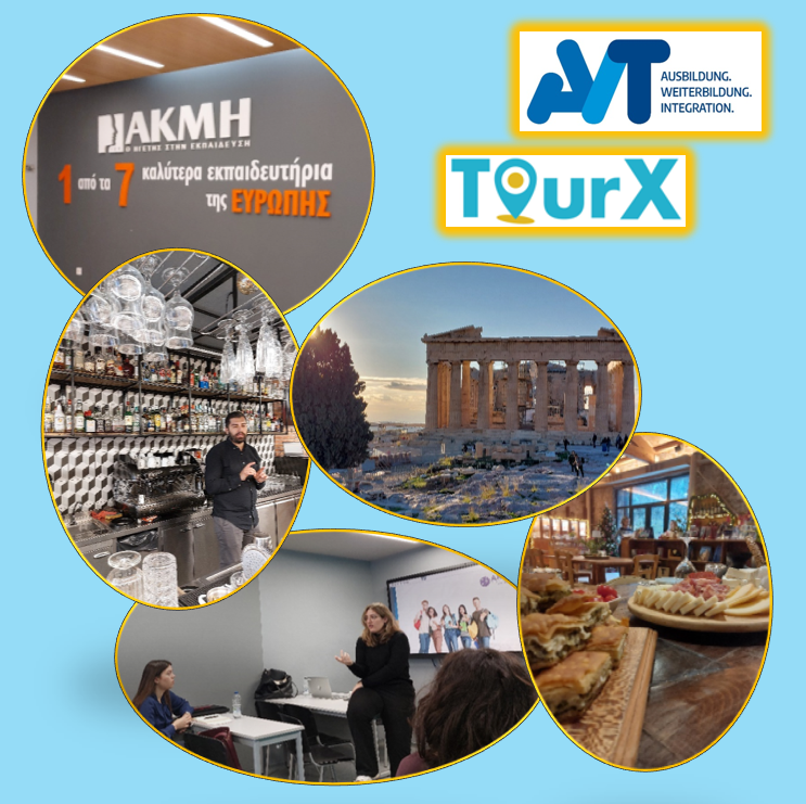 ✨ TourX Mobility Athens – Eine inspirierende Woche!
Vom 1.–5. Dezember durften wir an der TourX Mobility in Athen teilnehmen – eine Woche voller spannender Einblicke in das griechische Bildungssystem, innovativer Tourismustrends und wertvoller Kontakte.

#ERASMUS #TOURX #AVT
