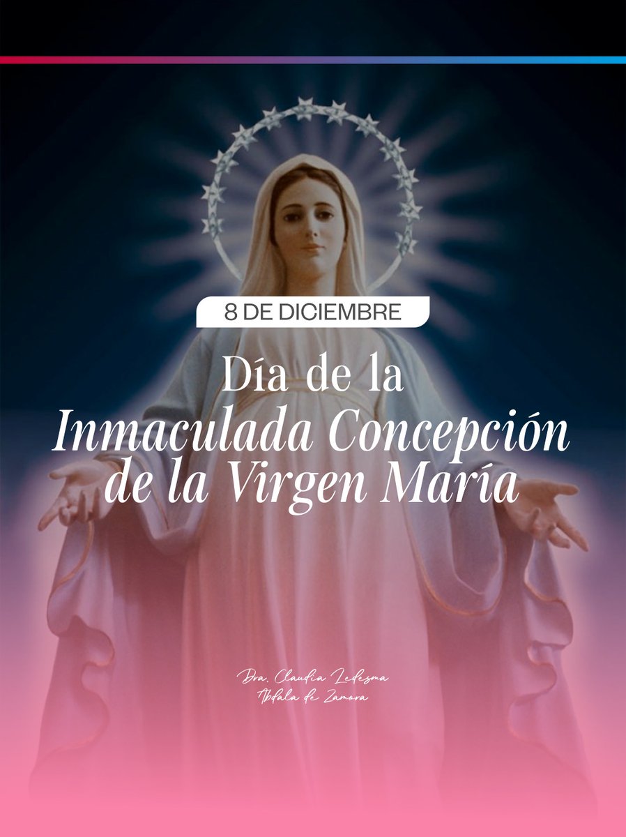 Hoy celebramos a la Inmaculada Concepción, símbolo de fe y devoción de miles de argentinos y argentinas.

Que su luz nos ilumine el camino, proteja a nuestras familias y nos inspire a seguir trabajando por el bienestar de toda la Nación.