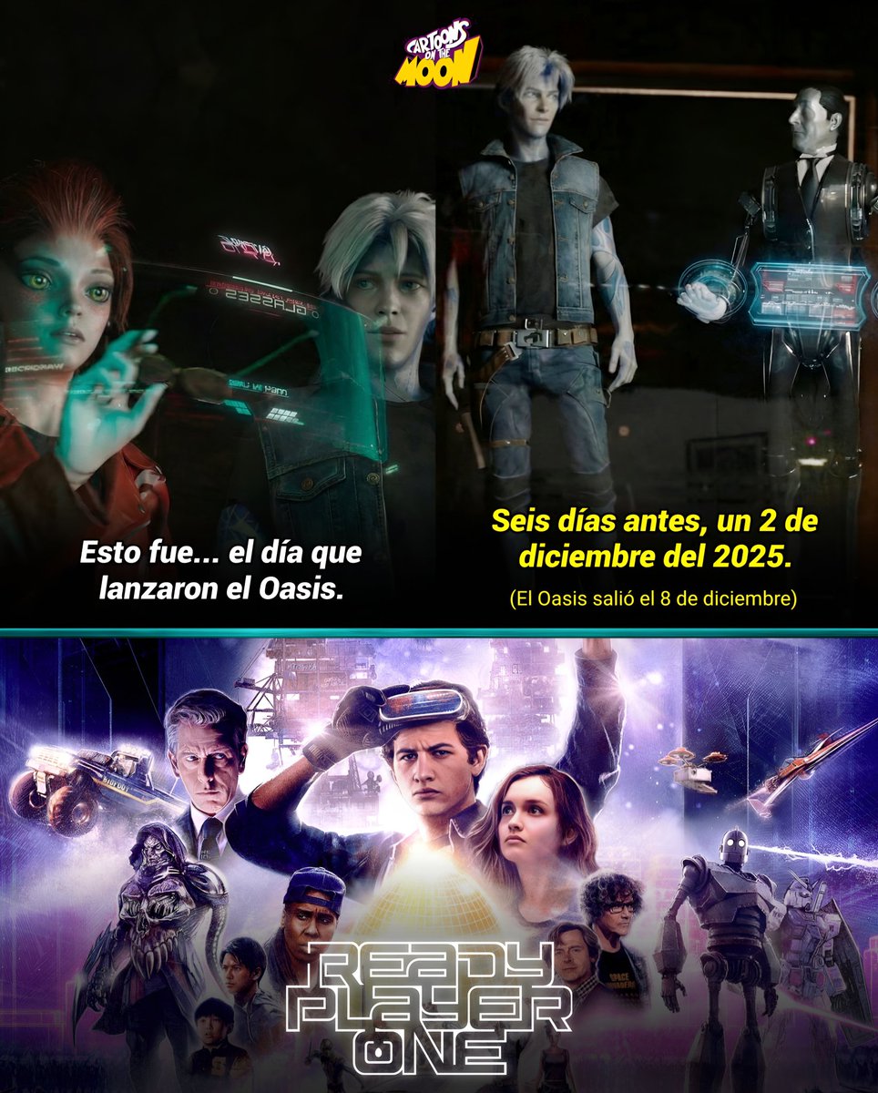 CartoonsOTMoon's tweet image. ¡ES HOY! 

Hoy es 8 de diciembre del 2025, el día en que El Oasis de Ready Player One es lanzado al público