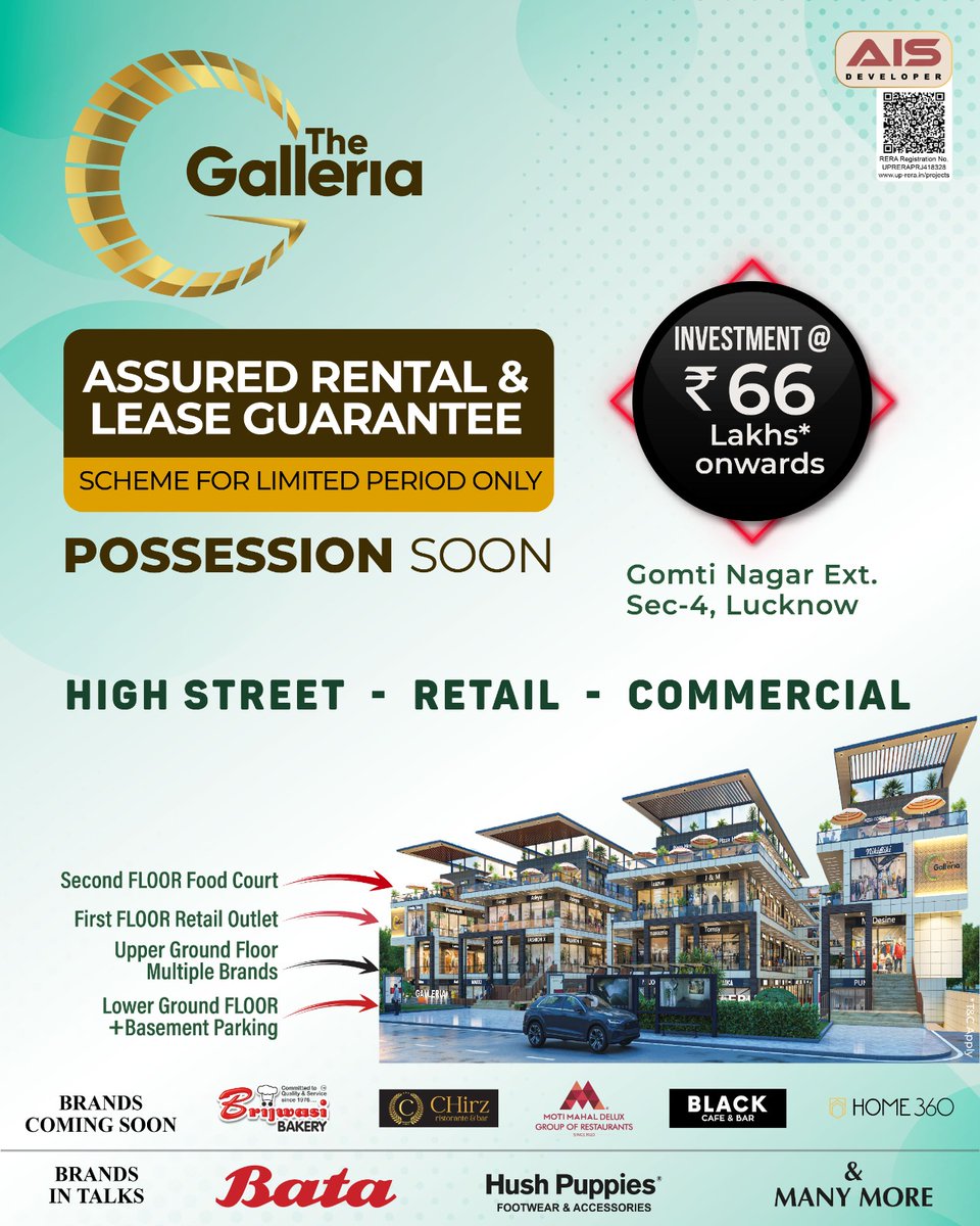ais_developer's tweet image. Your business dream is just one step away. Now it’s time to own your space.
📍Gomti Nagar Extn.Sect-4
👥High footfall
💼Retail, Food Court, Showroom, Hypermarket 
Finalize before someone else takes the unit you liked.
aisdeveloper.com
#ais_developer