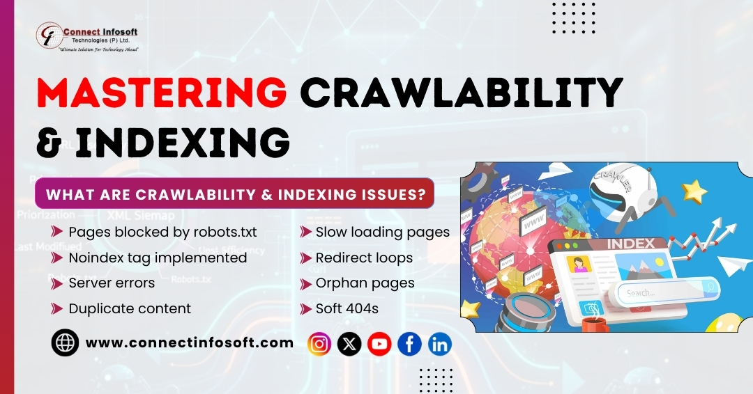 connectinfo_12's tweet image. Mastering Crawlability &amp;amp; Indexing with Google Search Console
Read the full article:
connectinfosoft.com/blog/fix-crawl…
#GoogleSearchConsole #ConnectInfosoft #TechnicalSEO #SEOExperts