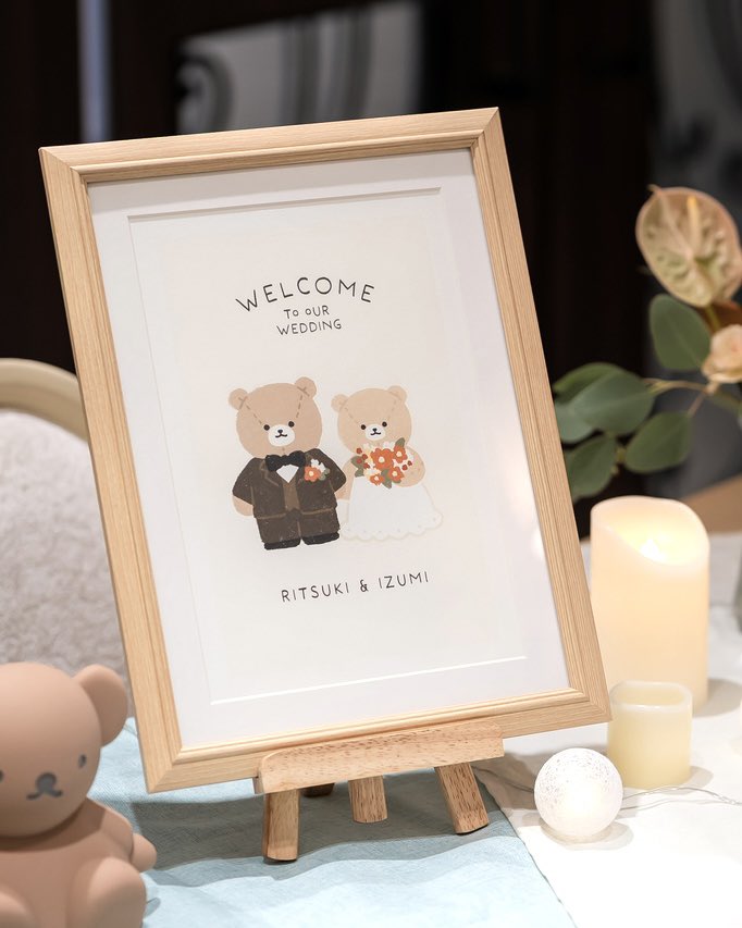 くまさんウェルカムボード描きました🧸🤍