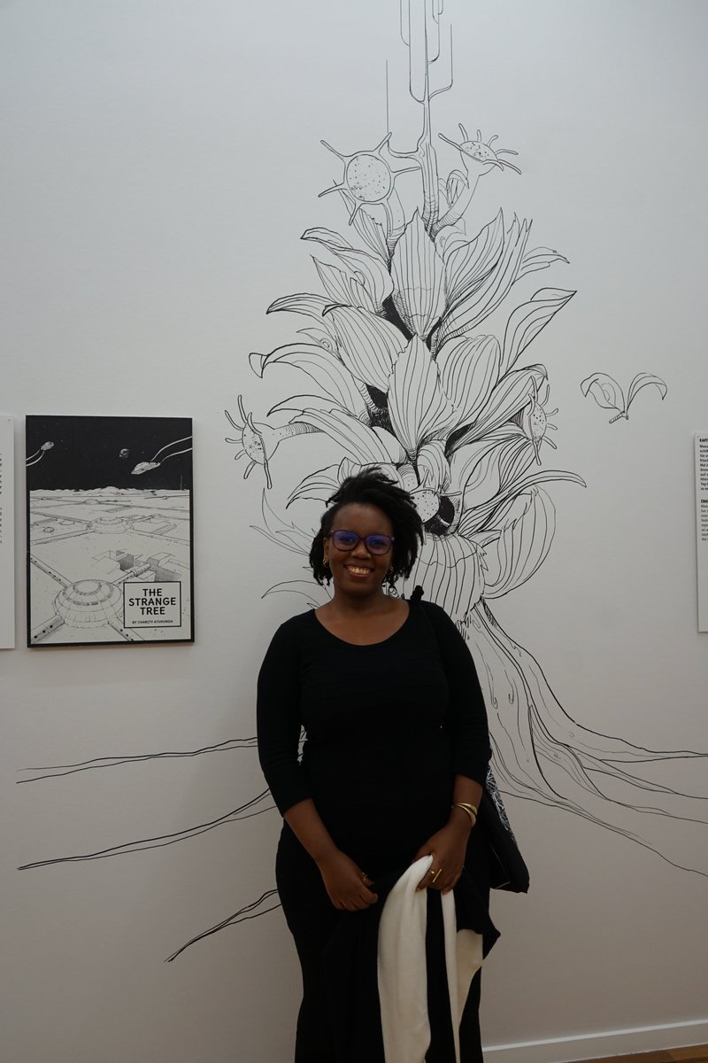#TheStrangeTree is an eco-dystopian comic, born in <a href="/RevealComicsEA/">RevealComicsConversationsEA</a> and <a href="/LDComics/">LDComics</a>. The first 10 pages are being exhibited at the Sheroes: Comic Art From Africa exhibition in Frankfurt at the <a href="/weltkulturenffm/">Weltkulturen Museum</a> until August 26 2026. You can also access it on my website. Link in bio.