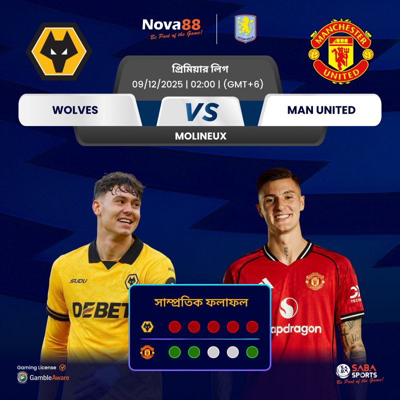 🔥উলভস বনাম ম্যানচেস্টার ইউনাইটেড

BE PART OF THE GAME WITH NOVA88

⚽ Official Asian Betting Partner of Aston Villa
⚽ Strategic Partner of Saba Sports
🔗 cli.re/nova88blog
Nova88. All Rights Reserved. 18+ Be Gamble Aware.
#Nova88 #BePartOfTheGame #TrustedOnlineCasino #EPL