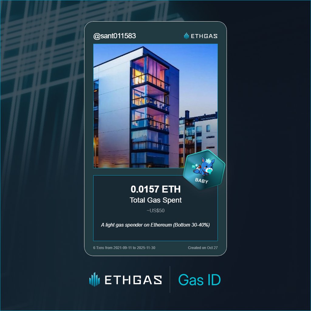 Discovered my Gas ID via ETHGas - turning my gas spend into rewards 🫘

As a Baby Jack, I've spent 0.0157 ETH on gas but earned 4 Beans back.

Get your Gas ID and Beans here: ethgas.com/community/gas-…