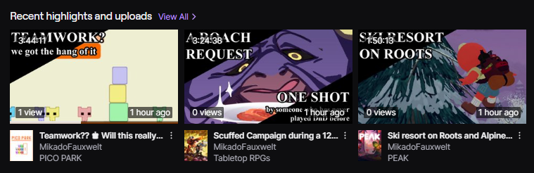 The game parts are now up as highlights 👍