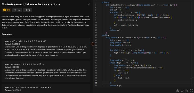 jsambhav5's tweet image. #Day432 of #500DaysOfDSA

Topics and Learnings: #BinarySearch

Problems Re-revised:
52. #LeetCode #774 : Minimize Max Distance to Gas Station

Approach:
Used Binary Search to solve this

Complexity Analysis:
TC: O(N*log(Len)) + O(N)
SC: O(1)