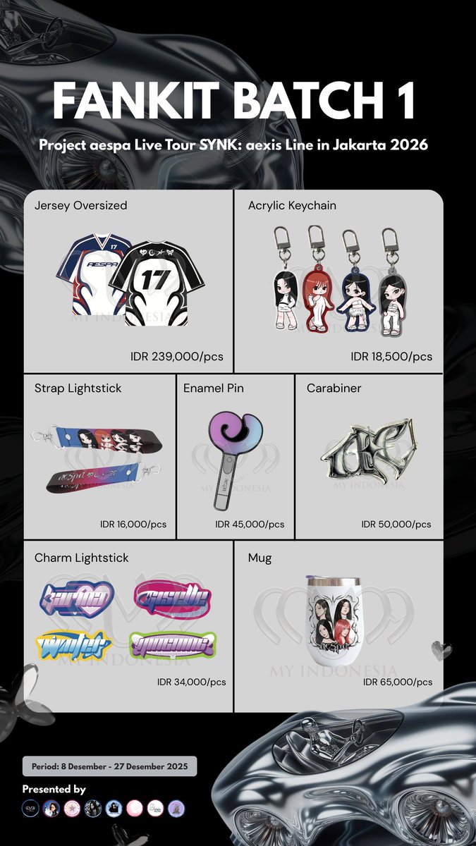 [FANKIT DONATION BATCH 1: OPEN]

📢 Halo MYne, fankit donation untuk  2025-2026 aespa concert SYNK : aexis Line in Jakarta sudah dibuka! 

Pembelian BATCH 1 bisa melalui link di bawah 
🔗: bit.ly/aiufankitform

Periode pembelian: 8 - 27 Desember 2025

¤ seluruh profit dari