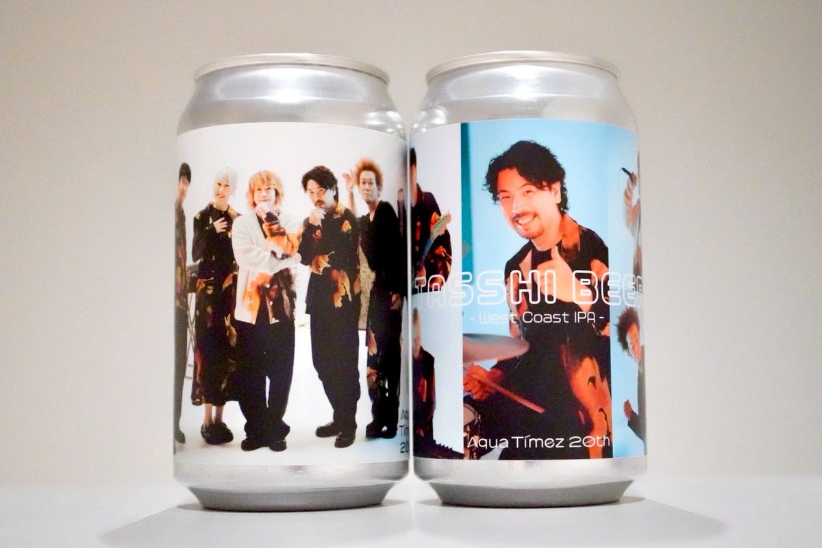AquaTimezStaff's tweet photo. 【🍺お知らせ】

／
クラフトビール≪TASSHI BEER≫
数量限定販売決定💥
＼
#AquaTimez のドラマーTASSHIがプロデュースしたクラフトビールが、
明日よりECサイトにて発売されます🍻👏

TASSHI自ら香川県高松市の醸造所・SETOUCHI BEER さんへと足を運び、たくさんのビールを試飲して完成させたオリジナルのクラフトビール！
2種類のラベルデザイン(2缶)を1セットとして販売いたします。
ぜひチェックをお願いします！
数に限りがございますので、お見逃しなく👀

🗓️12月9日（火）18:00〜販売開始
🔗https://t.co/qya0aWP0xB

※ECサイトのみでの販売となります。

#TASSHI
#AquaTimez20th
#クラフトビール