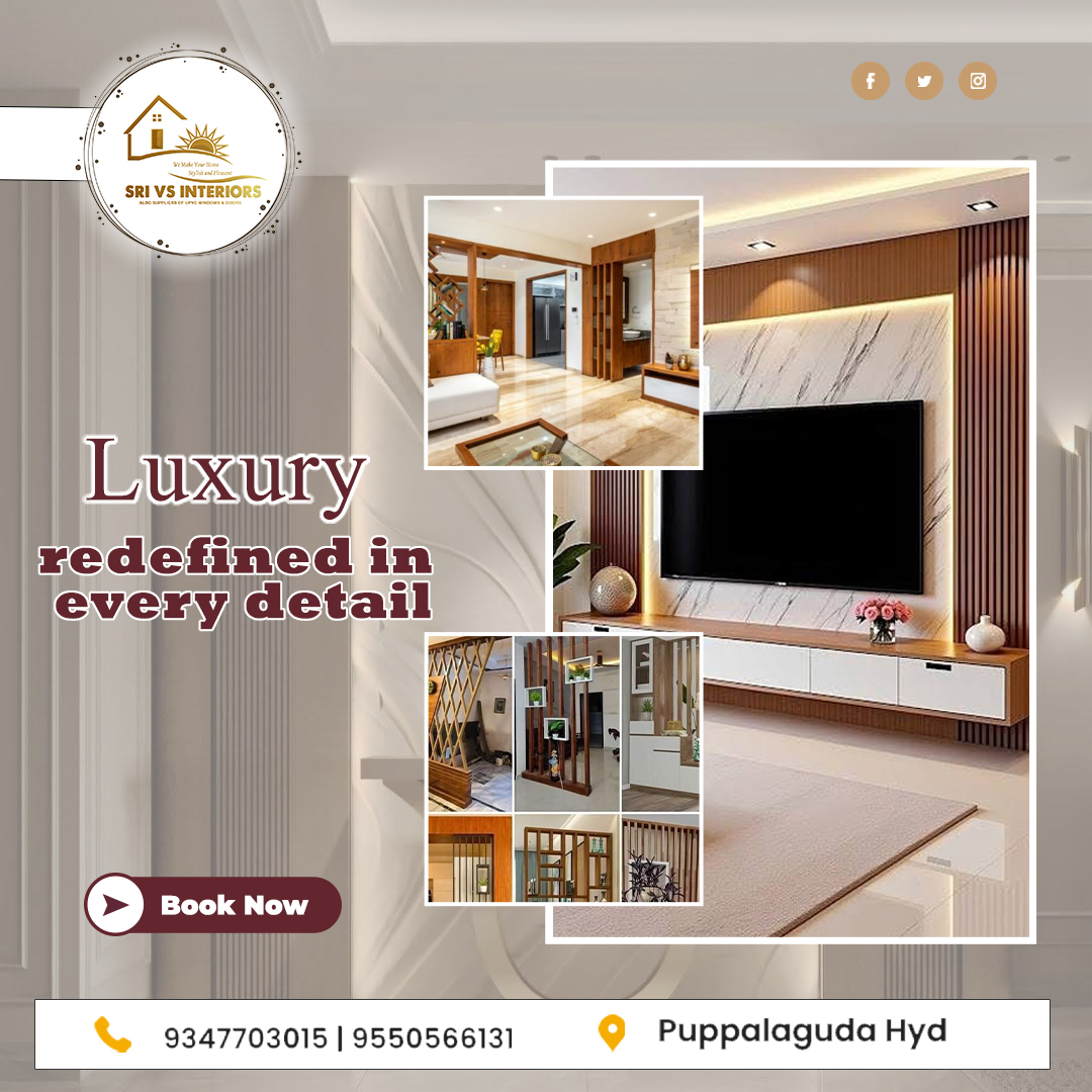 interiors_vs's tweet image. Transform your living spaces with the timeless elegance of Sriv’s Interiors 

Experience luxury redefined in every detail with our modern, elegant, and fully customized interior designs. 

#SrivsInteriors #InteriorDesign #LuxuryInteriors #Bestinteriors #Puppalaguda #HYD
