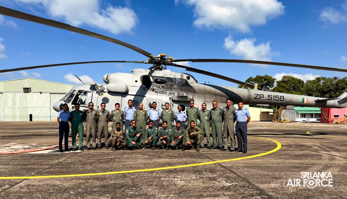 🇮🇳🇱🇰With deep gratitude, SLAF salutes the IAF Mi-17 V5 crews whose unwavering support brought hope and relief to Sri Lankans affected by Cyclone Ditwa.
More details: shorturl.at/N6fxG
#SLAF #IAF #Mi17V5 #gratitude #thankyouiaf #cycloneditwarelief #HADR #HumanitarianSupport