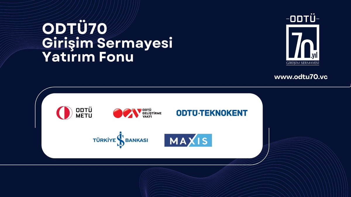 odtu70's tweet photo. Türkiye’nin ilk üniversite endowment fonu: ODTÜ70 Girişim Sermayesi Yatırım Fonu 🎉

Büyüme potansiyeli yüksek erken ve ileri aşama şirketlere yapılan yatırımları bir araya getiren ODTÜ70 GSYF; sermayenizi yenilikçi girişimlerle büyütürken ODTÜ’ye sürdürülebilir değer kazandırır. https://t.co/r6i4Vd4nHl