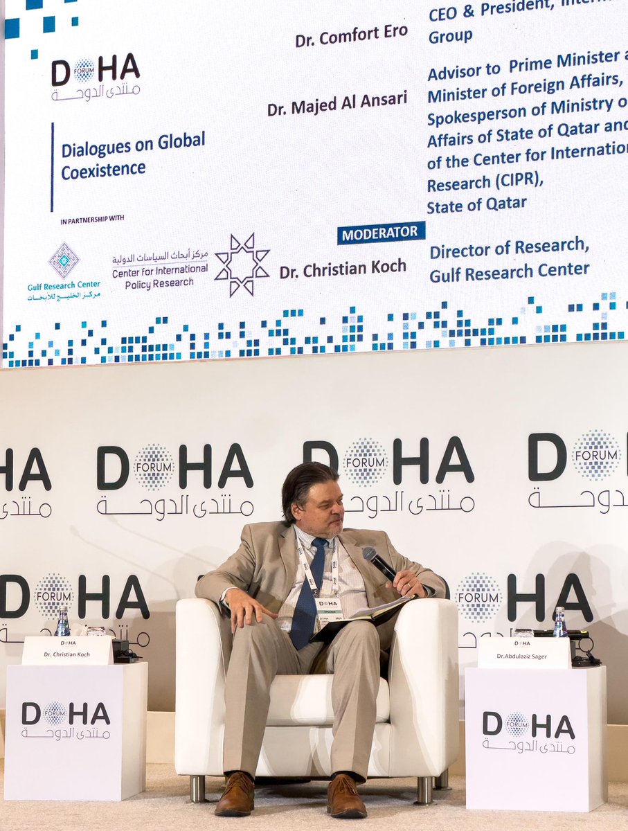 Gulf_Research's tweet image. The Gulf Research Center (GRC) concluded its participation at #DohaForum2025 @DohaForum with the public panel “Dialogues on Global Coexistence”, organized in partnership with the Center for International Policy Research (CIPR) @majedalansari @MofaQatar_EN 

Speakers included:
Dr.…