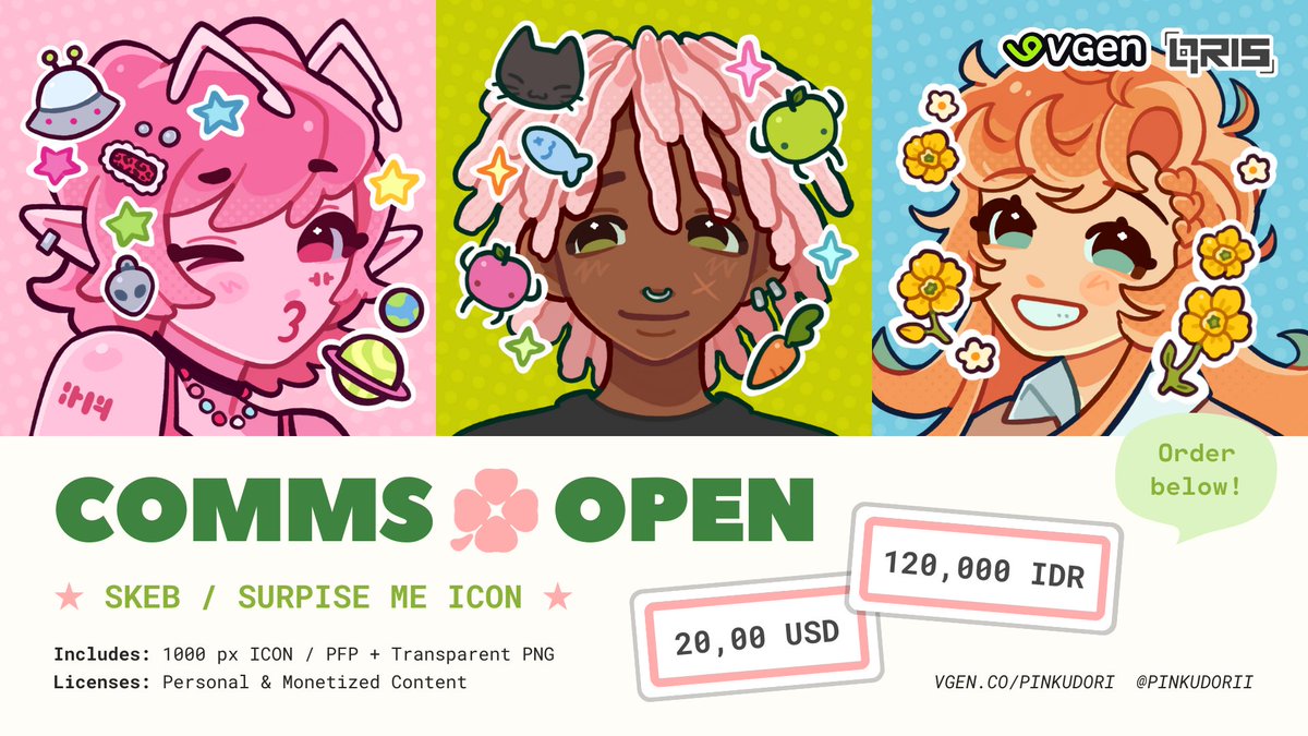 skeb icon commission is now open and i’ll be doing 4 requests at a time ! (link below)