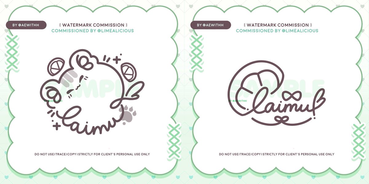 . . #laimuart 
𝒔𝒊𝒈𝒏𝒆𝒅 𝒃𝒚 . . #Limealicious 🍋‍🟩🤍

i had the opportunity to create these cute watermarks for laimu !! thank you so much for trusting me ♡